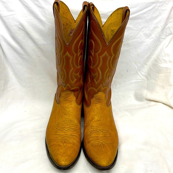 Nocona two toned leather western cowboy boots USA sz 14 - Picture 1 of 10